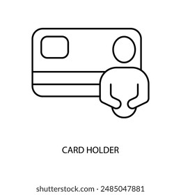 card holder concept line icon. Simple element illustration. card holder concept outline symbol design.