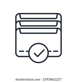card holder icon. vector.Editable stroke.linear style sign for use web design,logo.Symbol illustration.