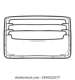 card holder illustration hand drawn outline isolated vector