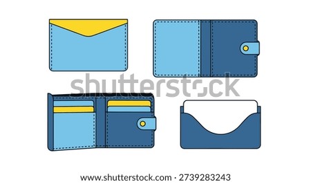 Card Holder Line art abstract color concept vector