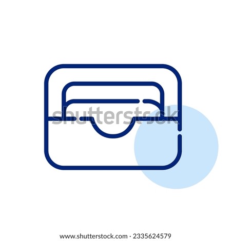 Card holder with two cards in it. Cashless payment. Pixel perfect icon