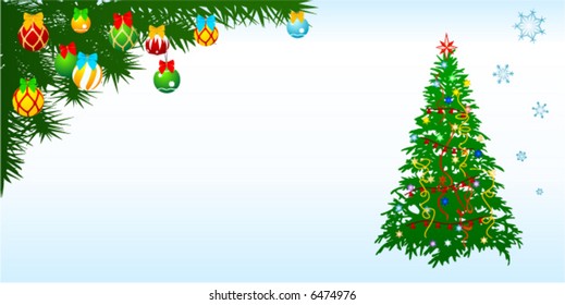 Card of horizontal format to Christmas and New year