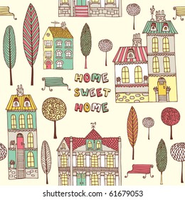  card with house and trees
