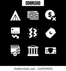 card icon. 9 card vector set. ornaments, transaction, mockup and ticket icons for web and design about card theme