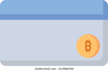 Card Icon. Bitcoin and Cryptocurrency Sign and Symbol.