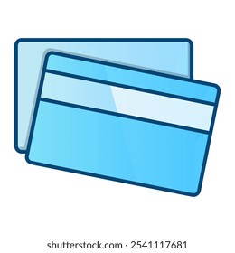 Card icon, blue gradient vector illustration