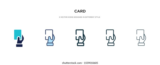 card icon in different style vector illustration. two colored and black card vector icons designed in filled, outline, line and stroke style can be used for web, mobile, ui