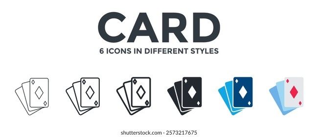 Card Icon In Different Style Vector Illustration. Designed In Thin Line, Regular Line, Bold Line, Glyph, Color Fill, And Flat Style Can Be Used For Web