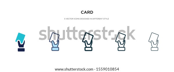 card icon in\
different style vector illustration. two colored and black card\
vector icons designed in filled, outline, line and stroke style can\
be used for web, mobile,\
ui