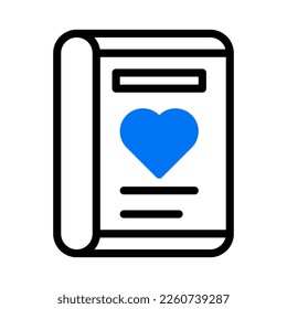 card icon duotone blue style valentine illustration vector element and symbol perfect. Icon sign from modern collection for web.