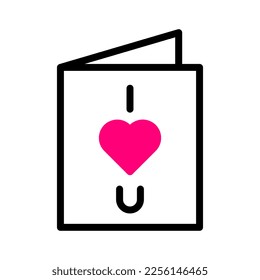 card icon duotone red style valentine illustration vector element and symbol perfect. Icon sign from modern collection for web.