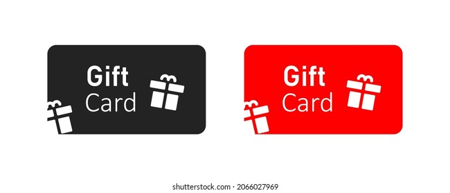 Card icon gift. Voucher illustration. Prepaid certificate. Store bonus money in vector flat style.