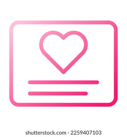 card icon gradient red style valentine illustration vector element and symbol perfect. Icon sign from modern collection for web.