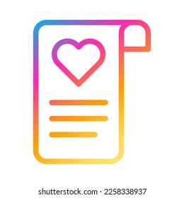Kartensymbol Farbverlauf-Stil valentine Vektorelement und Symbol perfekt. Symbol aus der modernen Kollektion für Web.
