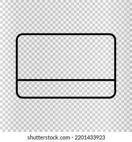 Icono de tarjeta aislado en fondo transparente. Tarjeta de crédito e identificación. Vector.