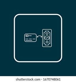 Card icon line symbol. Premium quality isolated cash options element in trendy style.