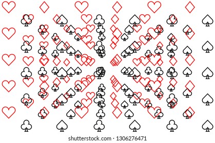 Card icon Pattern wallpaper vector background. red and black
