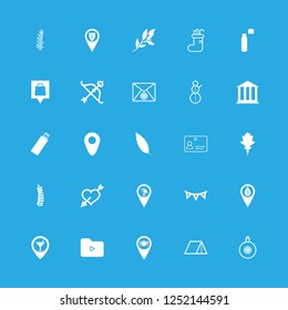 card icon set about garland, bank, bank pin and christmas sock vector set