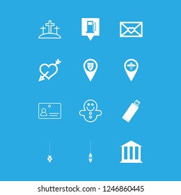 card icon set about wedding invitation, bank, id and crucifixion vector set