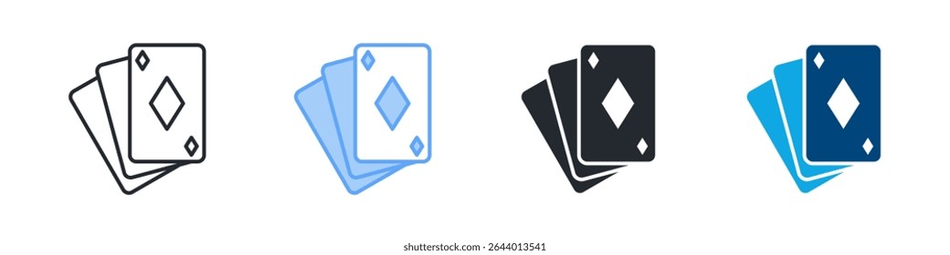 Card Icon Set Multiple Style. Design In Outline, Blue, Glyph, Dual Tone