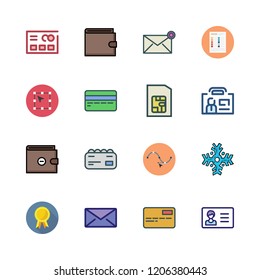 card icon set. vector set about wallet, credit card, snowflake and id card icons set.