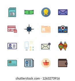 card icon set. vector set about e commerce, credit card, composition and folder icons set.