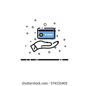 Card icon. Single high quality outline symbol for web design or mobile app. Thin line sign for design logo. Black outline pictogram on white background