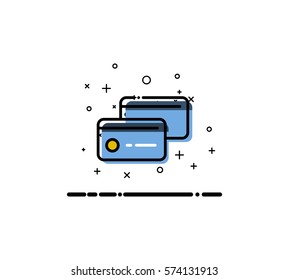 Card icon. Single high quality outline symbol for web design or mobile app. Thin line sign for design logo. Black outline pictogram on white background