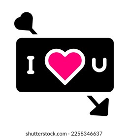 card icon solid black pink style valentine illustration vector element and symbol perfect. Icon sign from modern collection for web.