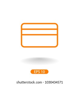 Card icon vector illustration. Linear symbol with thin outline. The thickness is edited. Minimalist style. 
