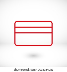 Card icon vector illustration. Linear symbol with thin outline. The thickness is edited. Minimalist style. 
