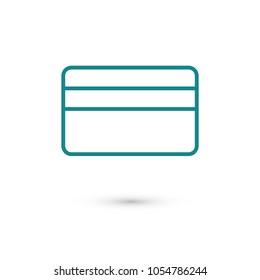Card icon vector illustration. Linear symbol with thin outline. The thickness is edited. Minimalist style. 