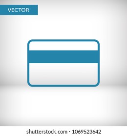 Card icon vector illustration. Linear symbol with thin outline. The thickness is edited. Minimalist style. 