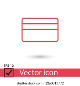 Card icon vector illustration. Linear symbol with thin outline. The thickness is edited. Minimalist style. 