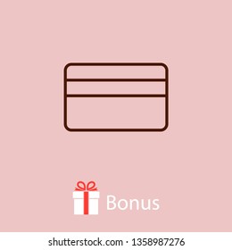 Card icon vector illustration. Linear symbol with thin outline. The thickness is edited. Minimalist style. 