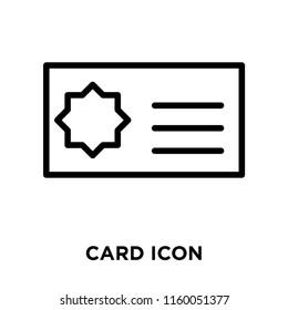 Card icon vector isolated on white background, Card transparent sign , line or linear sign, element design in outline style