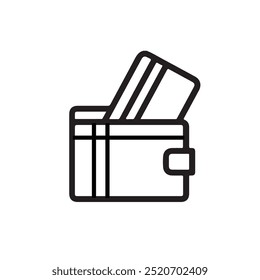 ícone de cartão com vetor de carteira