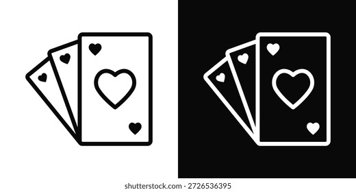 Card Icon White And Black Background Style