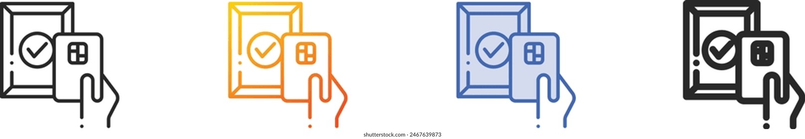 card icon.Thin Linear, Gradient, Blue Stroke and bold Style Design Isolated On White Background