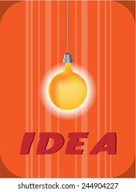 Card - idea, on the striped orange background
