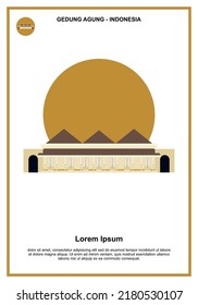 A card with illustration of Gedung Agung in Yogyakarta as the main idea. became the resting place of the president of the republic of Indonesia and was the center of government in ancient times