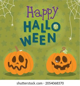 Card Illustration Halloween fun pumpkins