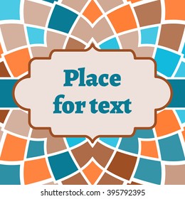 Card with image of abstract geometry background. Vector illustration