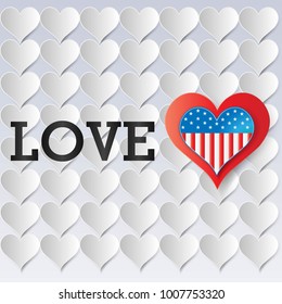 Card for Independence day with heart

