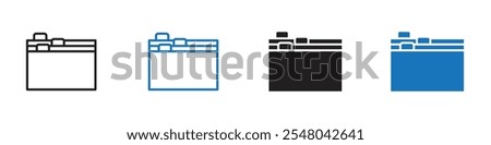 Card index dividers icon Vector set outline