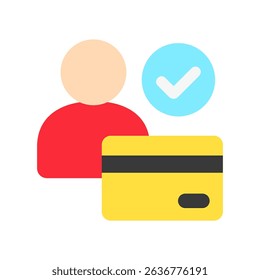 Card Info flat color, mini illustration icon. use for modern concept, print, UI, UX kit, web and app development. Vector related to account management, ecommerce, banking and finance.