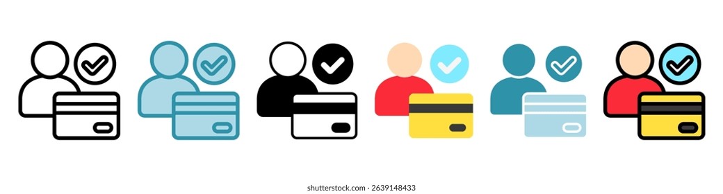 Card Info multi style, mini illustration icon. use for modern concept, print, UI, UX kit, web and app development. Vector related to account management, ecommerce, banking and finance.


