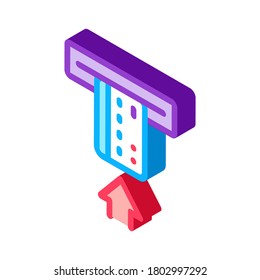 card insert in bank terminal icon vector. isometric card insert in bank terminal sign. color isolated symbol illustration