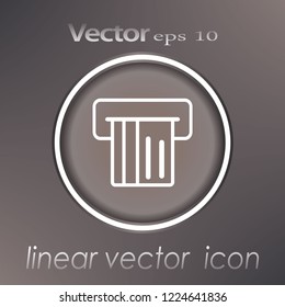Card insert flat line icon, payment with credit card
