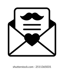 Card inside letter envelope showing concept icon of greeting card